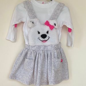 101 Dalmatian long sleeve Bodysuit + Fleece Dress